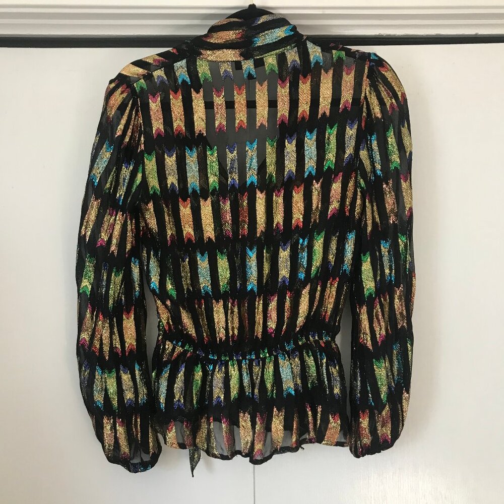 Topshop Rainbow Bow Lurex Blouse - image 3